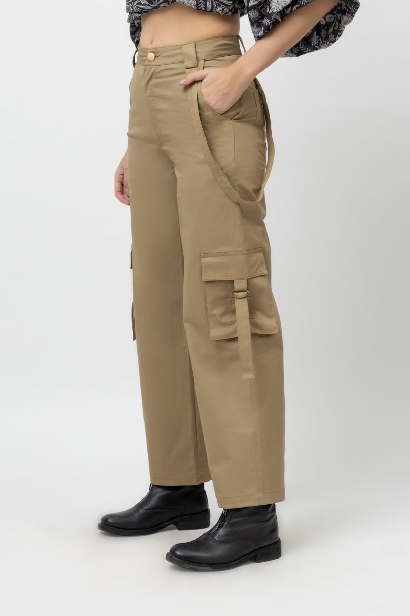 7OUNCE Women's Cargo Twill Trousers - Khakee - Image 4